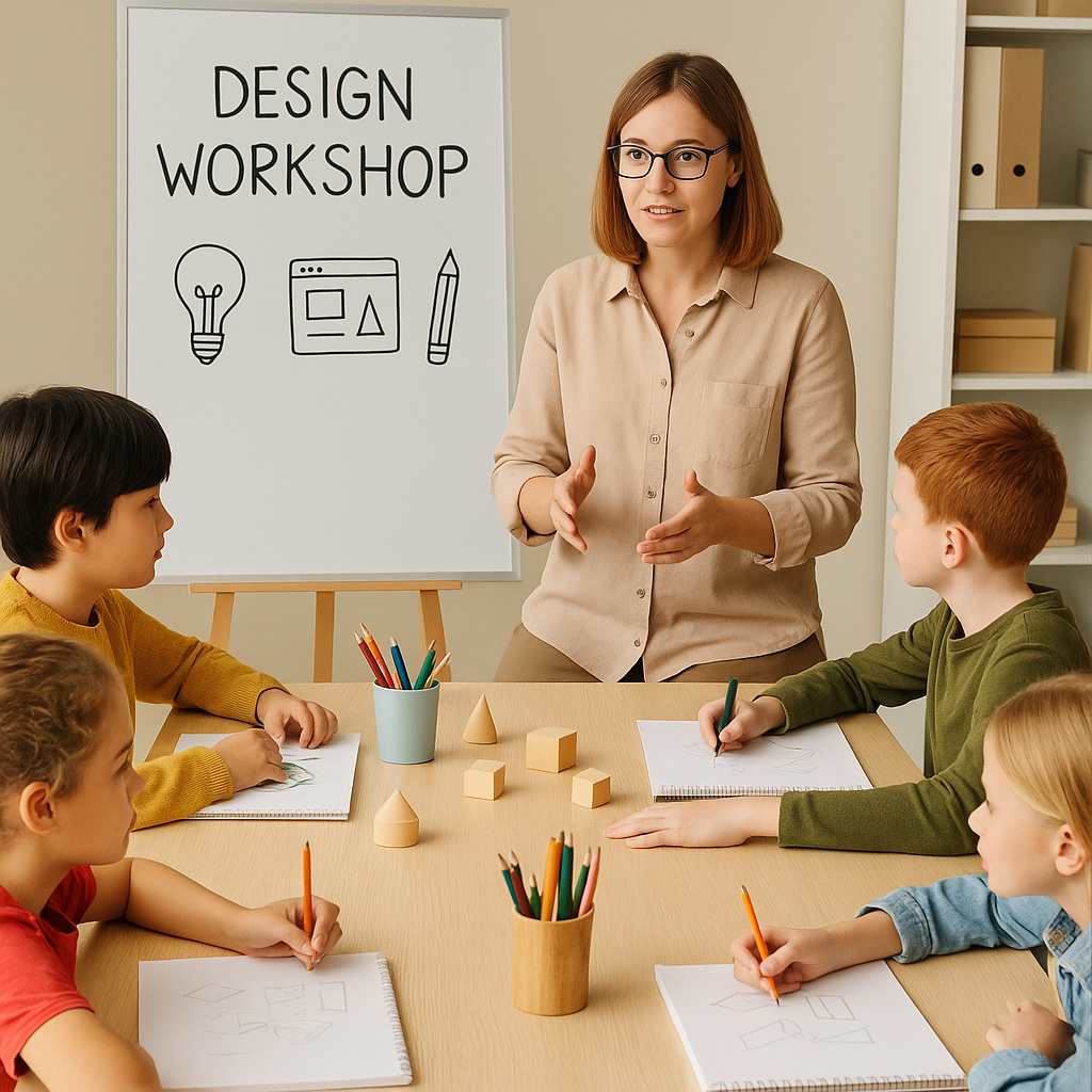 Atelier de design pour enfants de 8 à 13 ans : créativité, apprentissage ludique et initiation aux bases du design à travers des projets amusants et interactifs