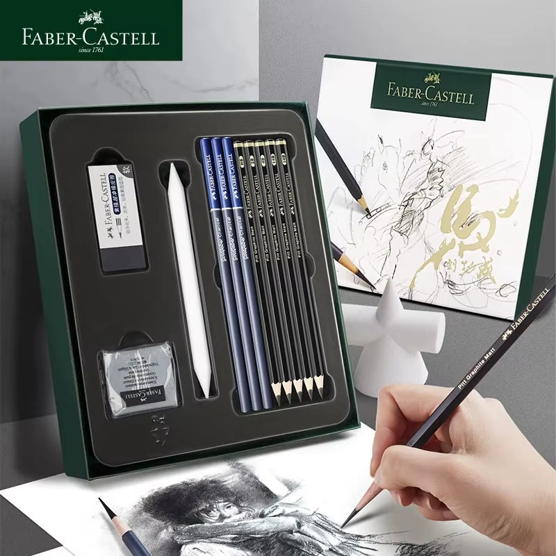 Faber Castell Sketch Pencils Set Sketching Book Painting Tools Kneaded Eraser Rubber Art Drawing Supplies Set for School Student