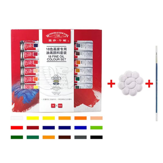 Winsor & Newton 12/18/24 Colors Professional Color Oil Paints 12Ml Tube Painting Pigments with Brush and Palette Art Supplies