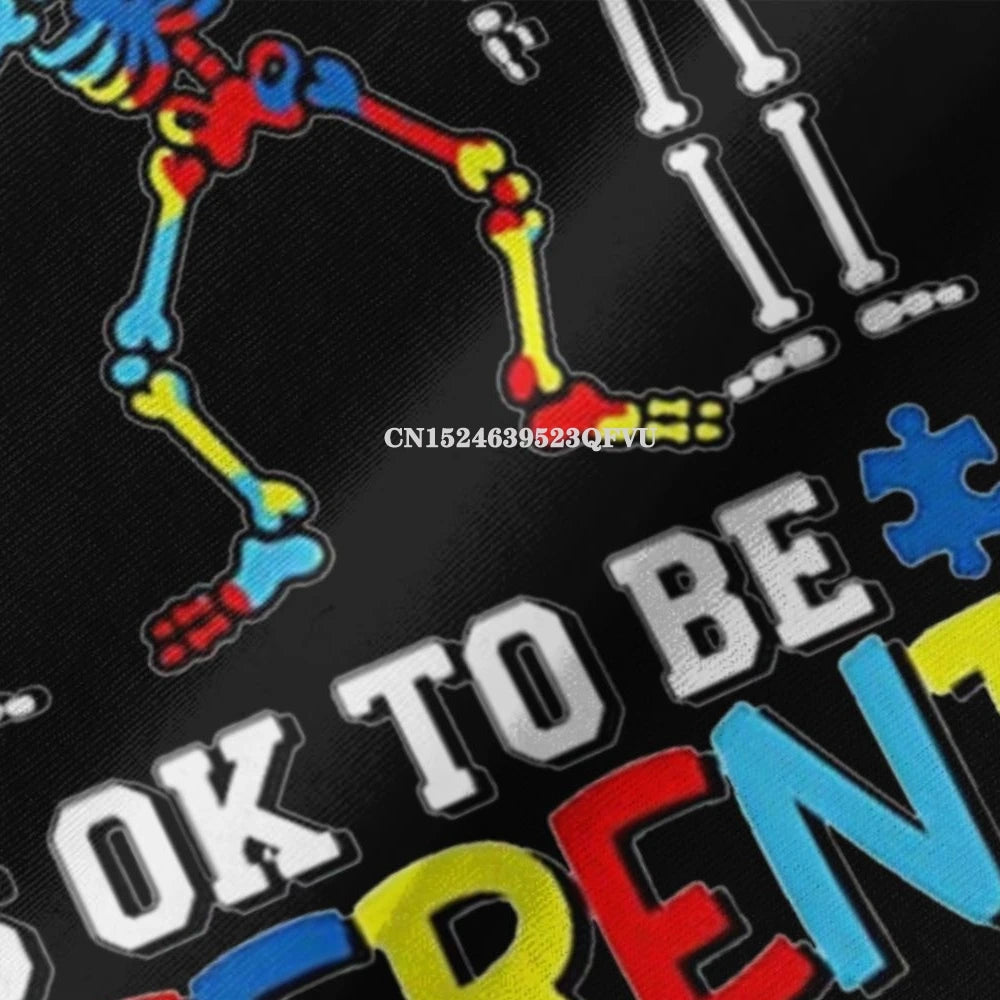 Top Autism Awareness It Okay to Be Different T Shirt Printing Kawaii Oversized Anime Tshirt Men Men Women plus Size Black Tshirt