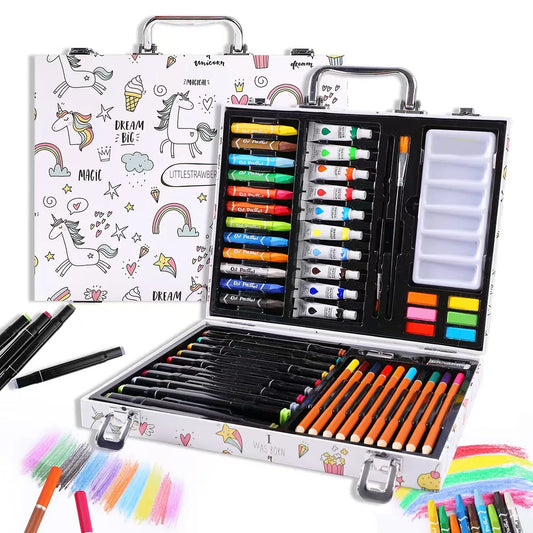 53Pcs Set Children'S Painting Full Set Brushes Art Tools Gift Box Set Developing Children'S Create Draw Interests Art Supplies