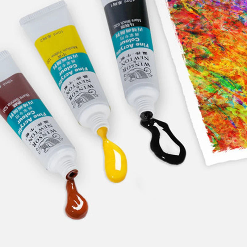 WINSOR&NEWTON 12/18/24 Colors Professional Acrylic Paints Set 10Ml Hand Painted Wall Painting Textile Paint Brightly Colored