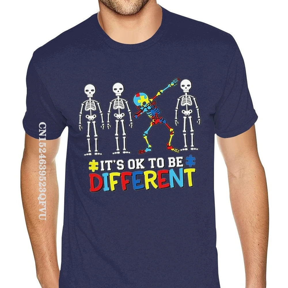 Top Autism Awareness It Okay to Be Different T Shirt Printing Kawaii Oversized Anime Tshirt Men Men Women plus Size Black Tshirt
