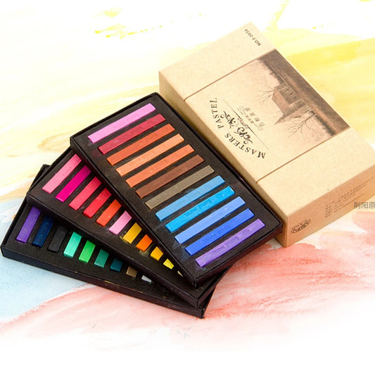 12/24/36/48 Colors Soft Masters Pastel Colored Chalk Square Drawing Sketch Stick Crayons for Students Beginners Art Supplies