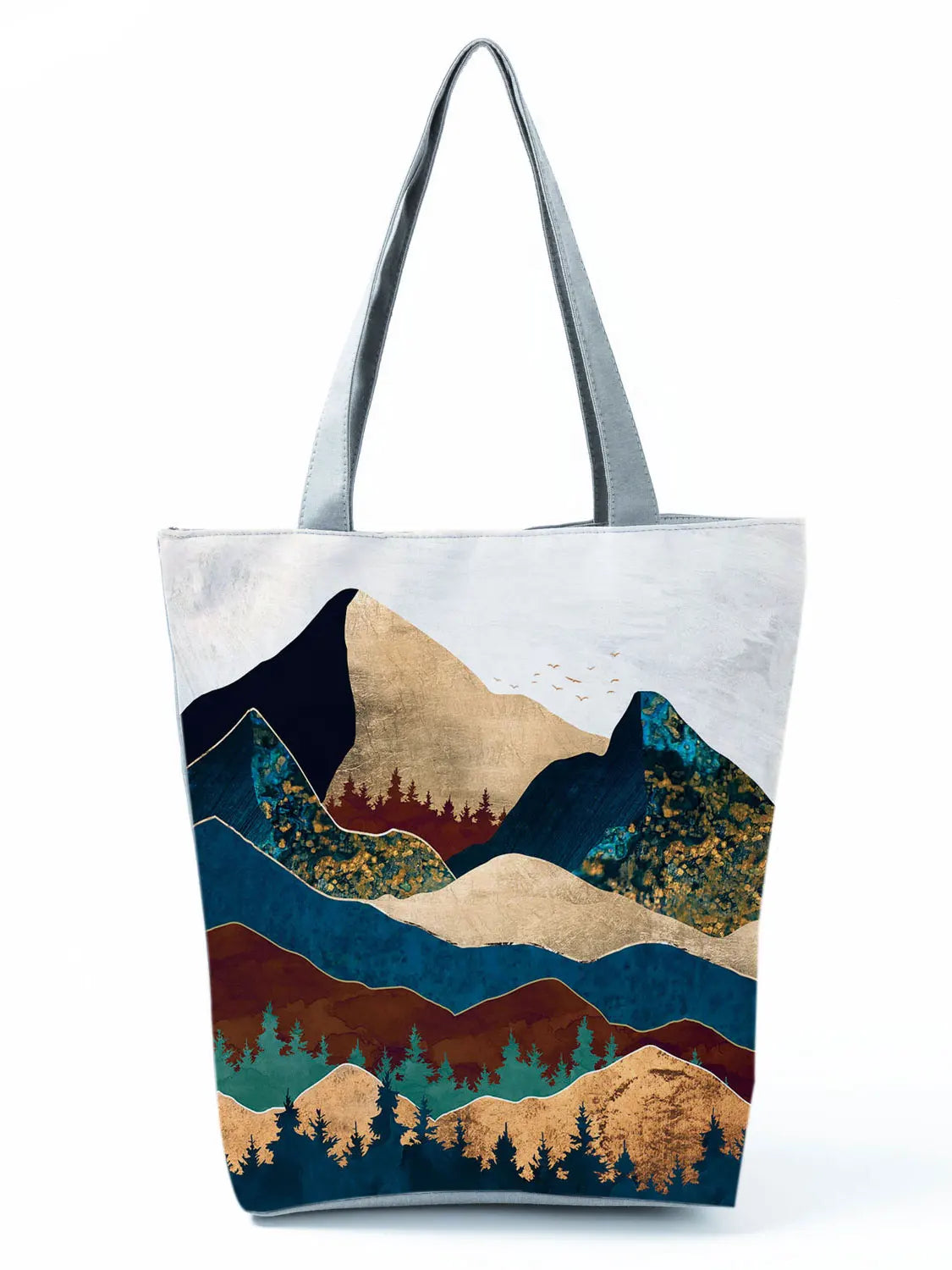 Oil Painting Mountain Forest Printing Causal Tote Bag Shopper Shopping Handbags Women Ladies Leisure Shoulder Bag Beach Outdoor