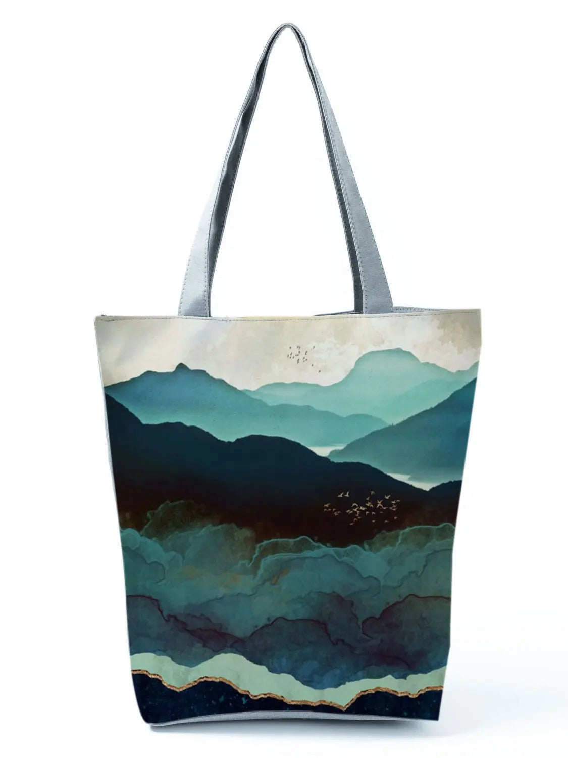 Oil Painting Mountain Forest Printing Causal Tote Bag Shopper Shopping Handbags Women Ladies Leisure Shoulder Bag Beach Outdoor