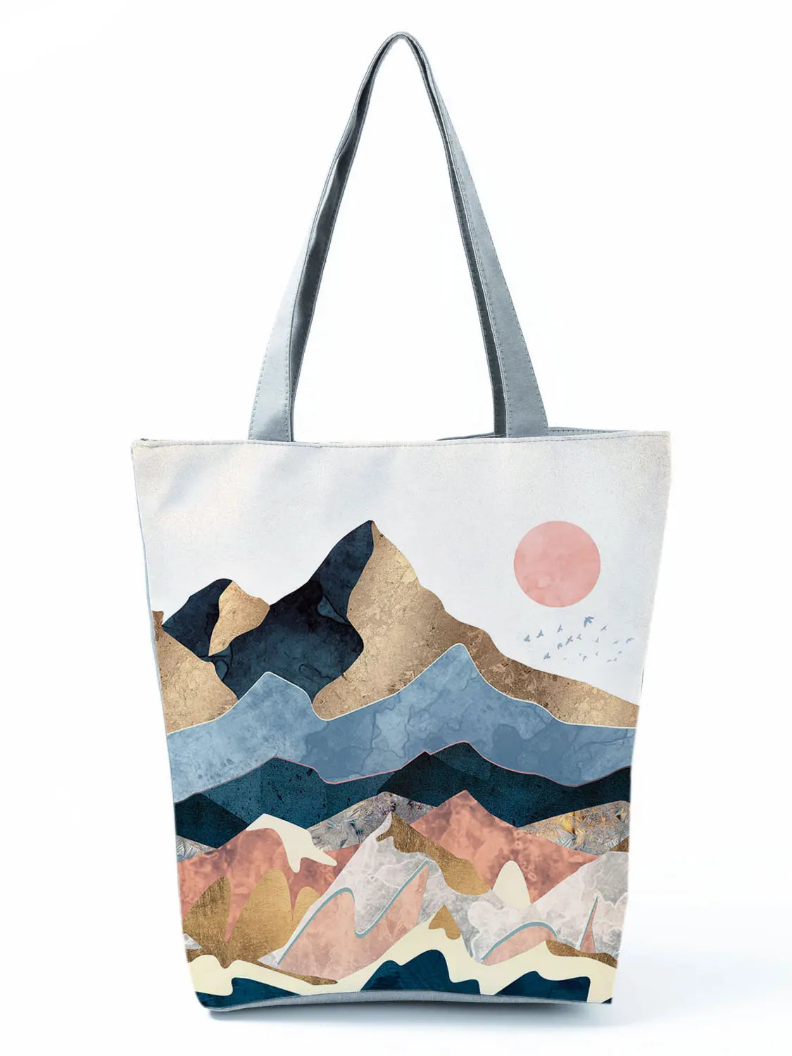Oil Painting Mountain Forest Printing Causal Tote Bag Shopper Shopping Handbags Women Ladies Leisure Shoulder Bag Beach Outdoor