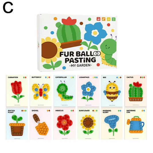 DIY Hairball Sticky Toys Children DIY Handmade Stickers Painting Creative Handmade Materials Boys and Girls Christmas Toys