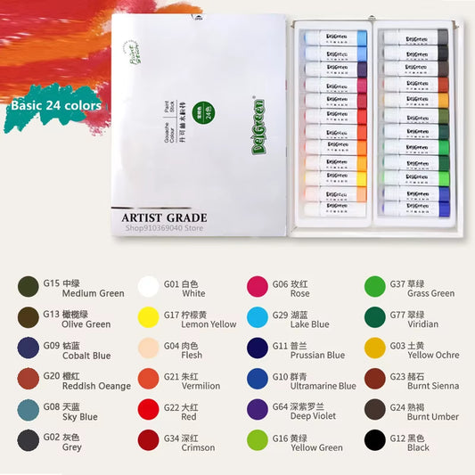 12/18/24 Color Solid Gouache Stick Common Color/Macaron Color Rotating Water-Soluble Children'S Crayon ARTIST GRADE Art Supplies